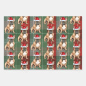 French Bulldog Red Green Holiday Plaid Christmas Inpakpapier Vel (Voorkant 2)