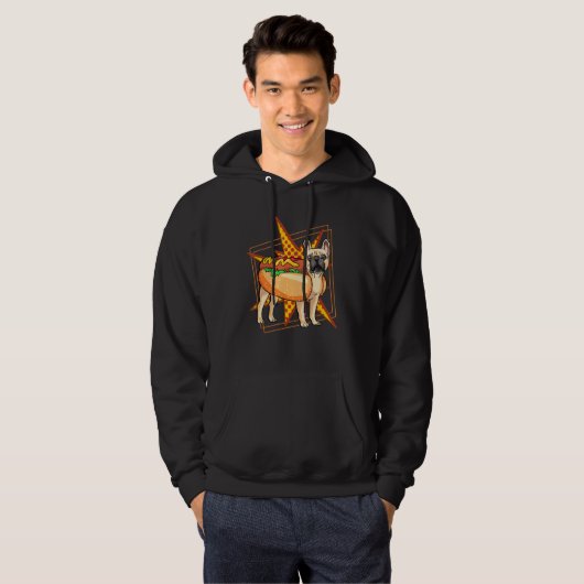 French Bulldog Retro Hoodie (Voorkant volledig)