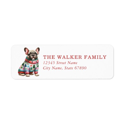 French Bulldog Return Address Labels (Voorkant)