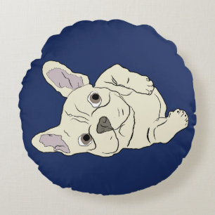 French Bulldog rollend Rond Kussen