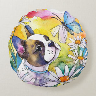 French Bulldog Rond Kussen