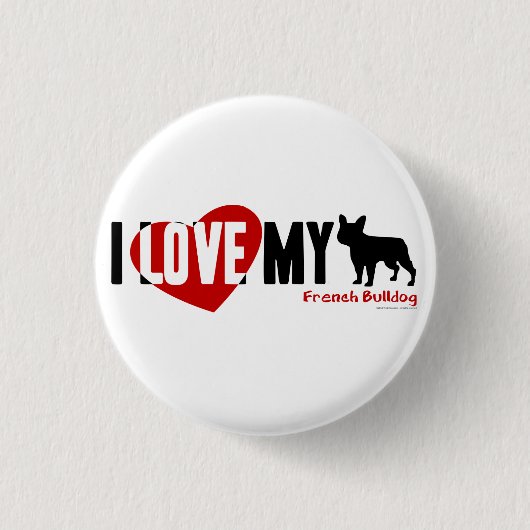 French Bulldog Ronde Button 3,2 Cm (Voorkant)