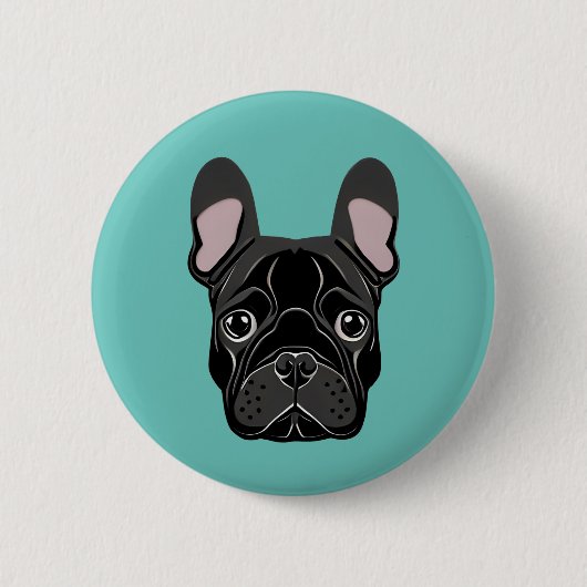 French Bulldog Ronde Button 5,7 Cm (Voorkant)