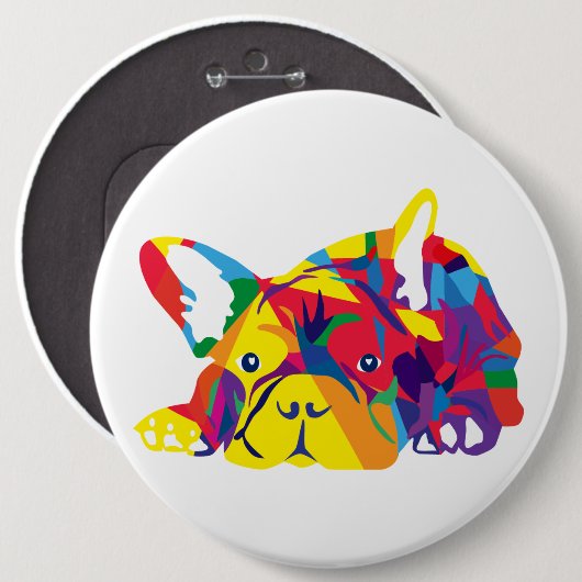 French Bulldog Ronde Button 6,0 Cm (Voorkant /achterkant)
