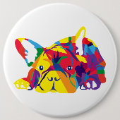 French Bulldog Ronde Button 6,0 Cm (Voorkant)