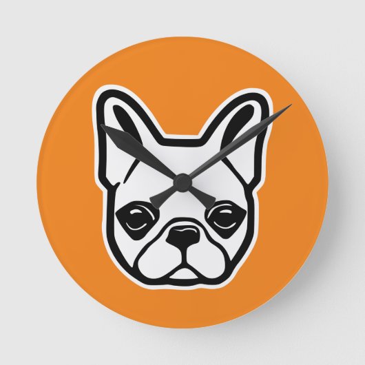 French Bulldog Ronde Klok (Voorkant)