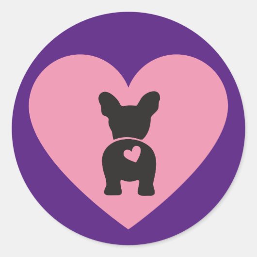 French Bulldog Ronde Sticker (Voorkant)