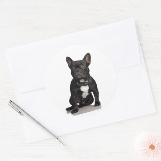 French Bulldog Ronde Sticker (Envelop)