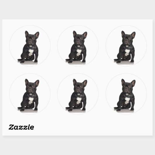 French Bulldog Ronde Sticker (Vel)