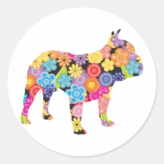 French Bulldog Ronde Sticker (Voorkant)