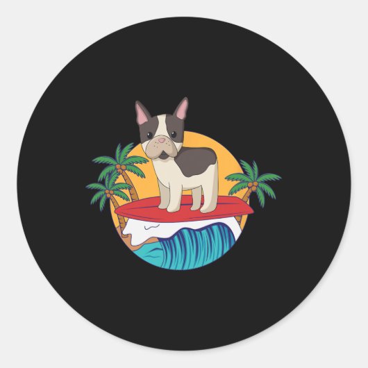 French Bulldog Ronde Sticker (Voorkant)