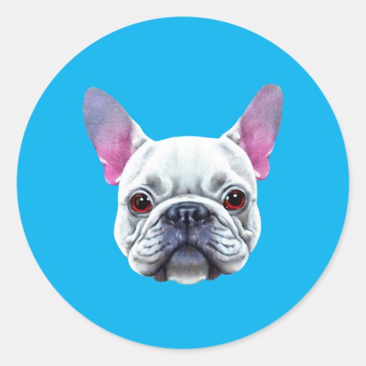 French Bulldog Ronde Sticker (Voorkant)