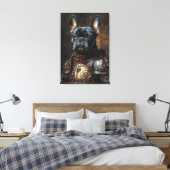 French Bulldog Royalty Canvas Afdruk (Insitu (Slaapkamer))