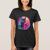 French Bulldog s Synthwave Dreamscape T-shirt (Voorkant)