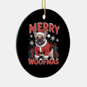 French Bulldog Santa Claus Hat Merry Christmas Dog Keramisch Ornament (Rechts)