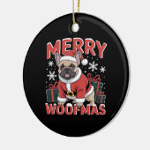 French Bulldog Santa Claus Hat Merry Christmas Dog Keramisch Ornament (Links)