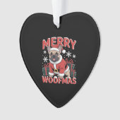 French Bulldog Santa Claus Hat Merry Christmas Dog Ornament (voorkant)