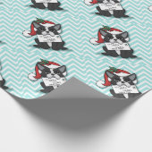 French bulldog Santa Claus Holiday Cadeaupapier (Hoek)