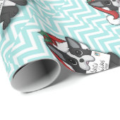 French bulldog Santa Claus Holiday Cadeaupapier (Rol Hoek)