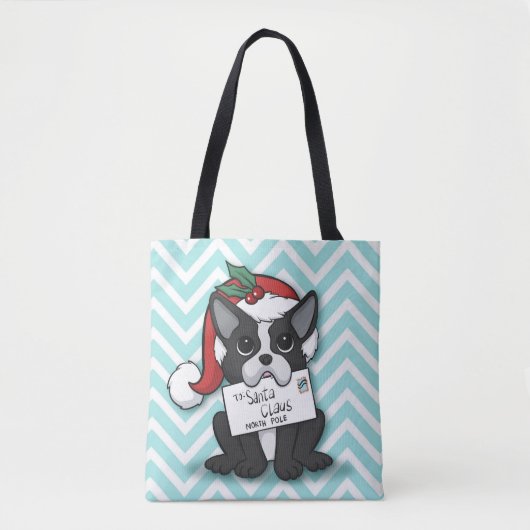 French bulldog Santa Claus Holiday Tote Bag (Voorkant)
