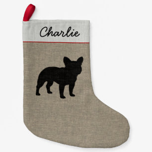 French Bulldog Silhouette   Frenchie Dog Holiday Kleine Kerstsok