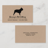 French Bulldog Silhouette | Frenchie Dog Visitekaartje (Voorkant / Achterkant)