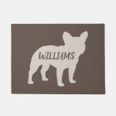 French Bulldog Silhouette Personalized Frenchie Deurmat (Voorkant)