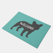 French Bulldog Silhouette Personalized Frenchie Deurmat (Schuin)