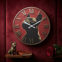 French Bulldog Silhouette Red & Black Pet Decor