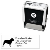 French Bulldog Silhouette retouradres Zelfinktende Stempel (In situ)
