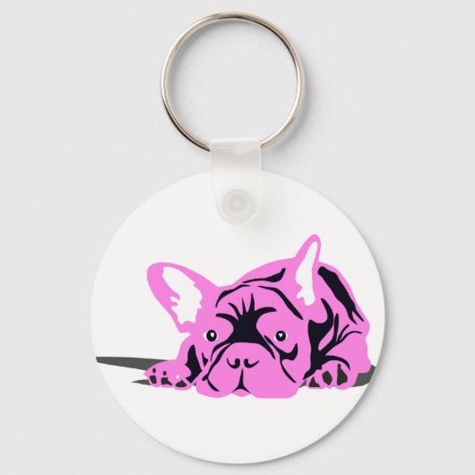 French Bulldog Silhouette Sleutelhanger (Voorkant)