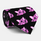 French Bulldog Silhouette Stropdas (Opgerold)