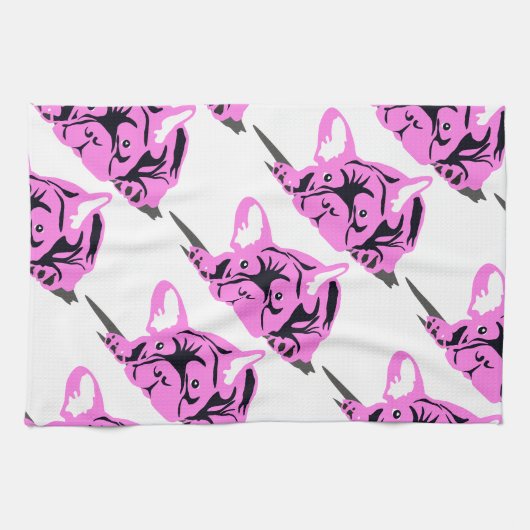 French Bulldog Silhouette Theedoek (Horizontaal)