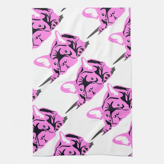 French Bulldog Silhouette Theedoek (Verticaal)