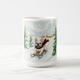 French Bulldog Sledding, Coffee Mug Koffiemok