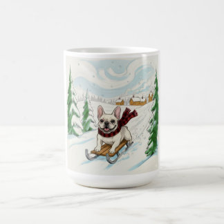 French Bulldog Sledding, Coffee Mug Koffiemok