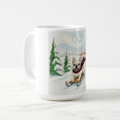 French Bulldog Sledding, Coffee Mug Koffiemok (Voorkant links)