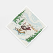 French Bulldog Sledding, Napkins Servet (Hoek)