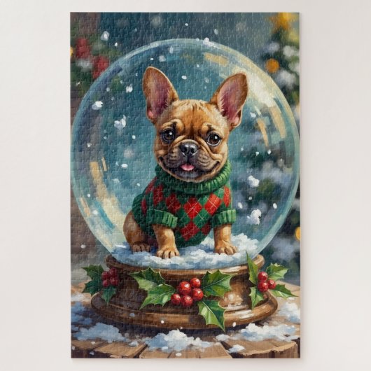 French Bulldog Snow Globe Christmas Sweater Legpuzzel (Verticaal)