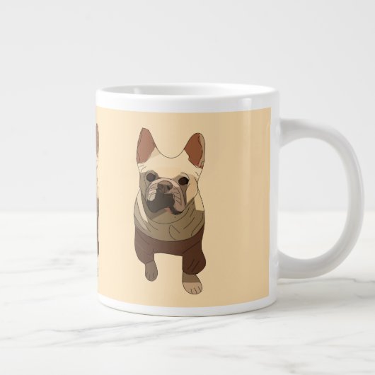French Bulldog, Soft Peach Grote Koffiekop (Rechts)