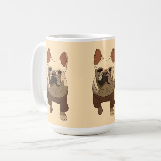 French Bulldog, Soft Peach Koffiemok (Voorkant links)