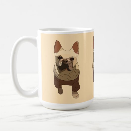 French Bulldog, Soft Peach Koffiemok (Links)
