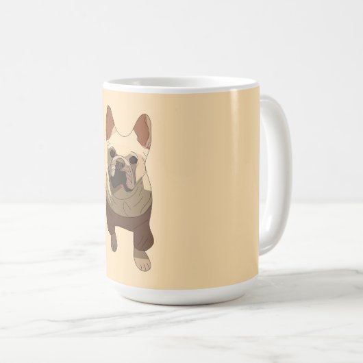 French Bulldog, Soft Peach Koffiemok (Voorkant rechts)