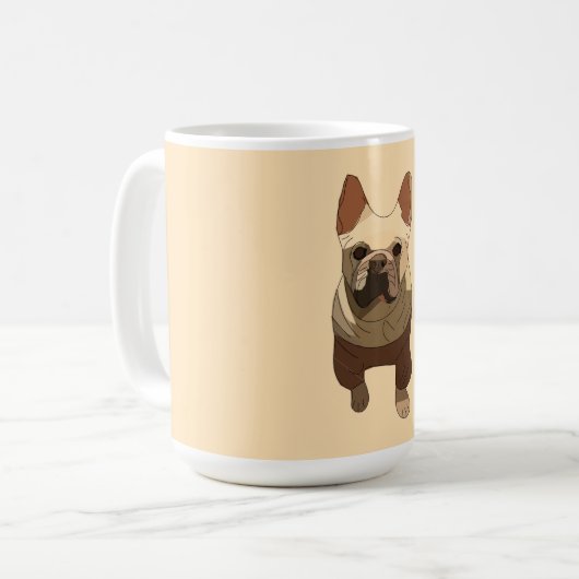 French Bulldog, Soft Peach Koffiemok (Voorkant links)