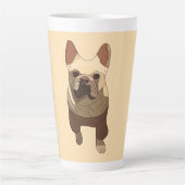 French Bulldog, Soft Peach Latte Mok (Voorkant)