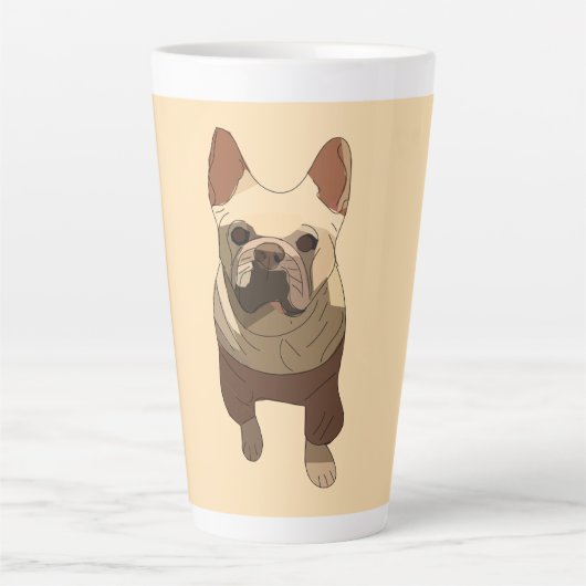 French Bulldog, Soft Peach Latte Mok (Voorkant)