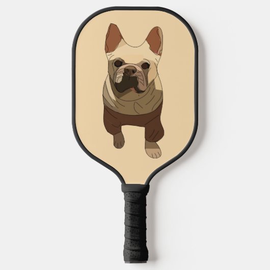 French Bulldog, Soft Peach Pickleball Paddle (Voorkant)
