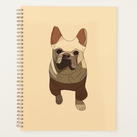 French Bulldog, Soft Peach Planner (Voorkant)