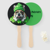 French Bulldog St. Patrick's Day Kleeblatt Glück Handwaaier (Voorkant en achterkant)