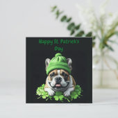 French Bulldog St. Patrick's Day Kleeblatt Glück Kaart (Staand voorkant)
